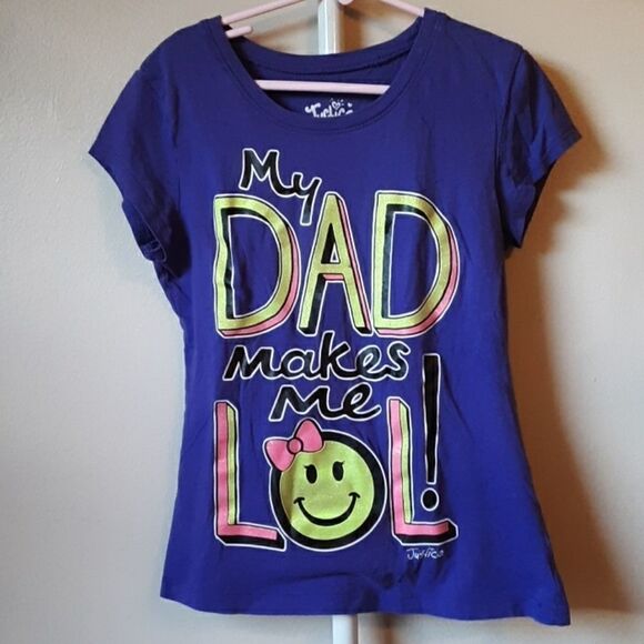 JUSTICE MY DAD MAKES ME LOL TEE 10 - Picture 1 of 4